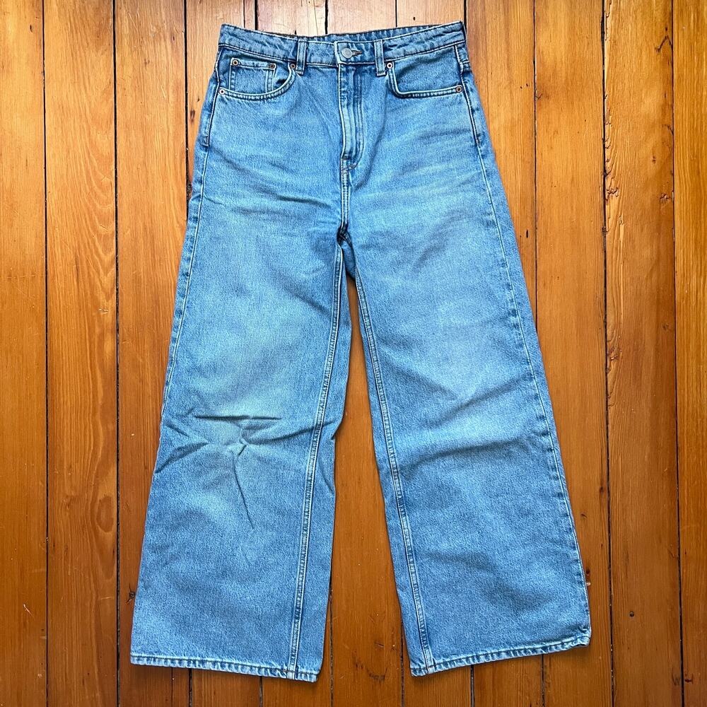 Weekday Women's Wide Leg Jeans Ace Light Wash Air Blue 27 x 30